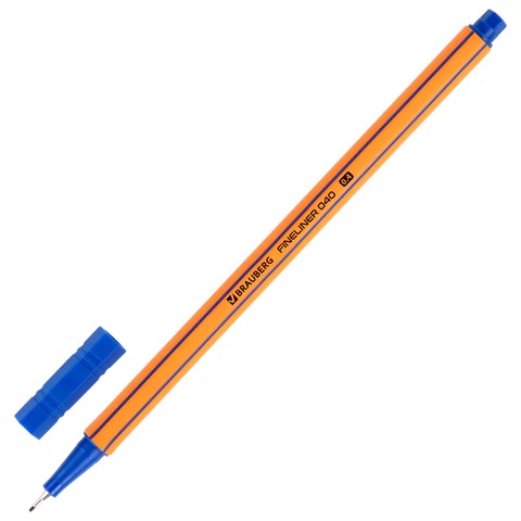 Ручка капиллярная 0,4мм СИНЯЯ BRAUBERG Fine 040